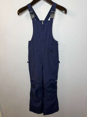 Lands End Kids Squall Waterproof Insulated Iron Knee Snow Bibs Blue Sz 8